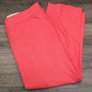 Counterparts‎ Coral Pink Capris Cropped Button Hem Trousers Size 12